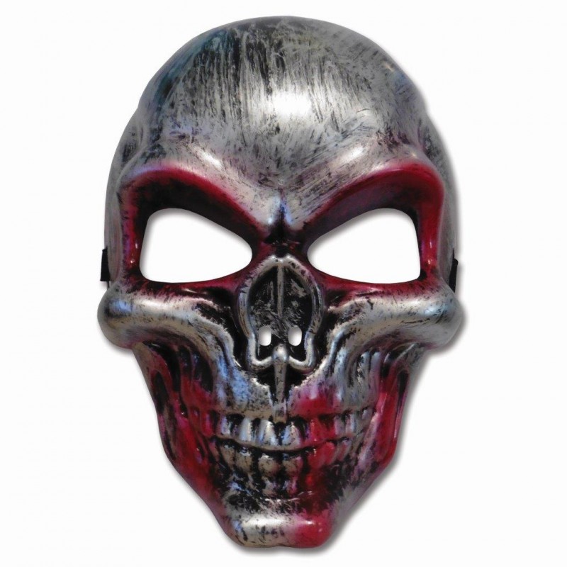 Silver Bloody Skull Adult Costume Halloween Mask (HM17)